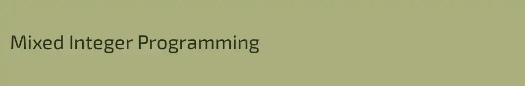 Mixed Integer Programming